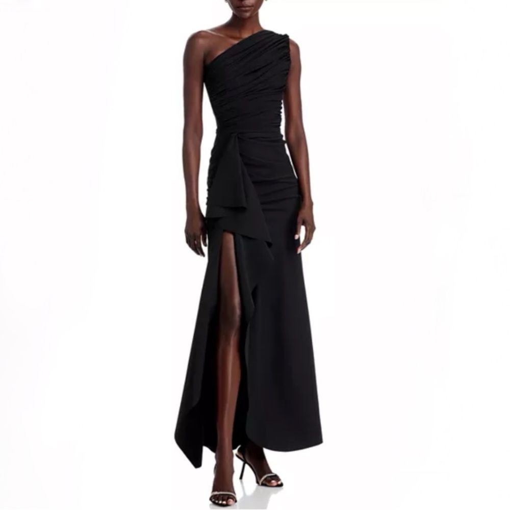 Chiara Boni One-Shoulder Black Evening Gown